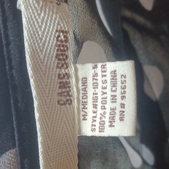 Sans kouci womens top size small in a beautiful see thru black with poka dots - Picture 6 of 6